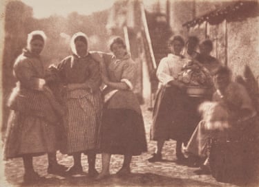 A lane in Newhaven calotype print, 1843-1846 “The herring loves the merry moonlight, The mackerel loves the wind, But the oyster loves the dredging sang, For it comes of the gentle kind’’This photograph shows an extraordinary relation to light - taken against the sun and surrounding the women with a halo of light. Hill, who was himself a good singer, evidently saw this as a lyrical photograph, evoking the women’s beautiful singing voices. This calotype belonged to the marine painter, Clarkson Stanfield, who wrote that he would rather have them than the best Rembrandts he had ever seen