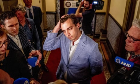 Thierry Baudet of political party Forum voor Democratie (Forum for Democracy) talks to the press, a day after the elections for the provincial councils in The Hague, the Netherlands, 21 March 2019