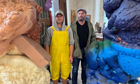 Georg Holzmann (left) and Wolfgang Müllegger in Wolfgang’s Bad Aussee studio.