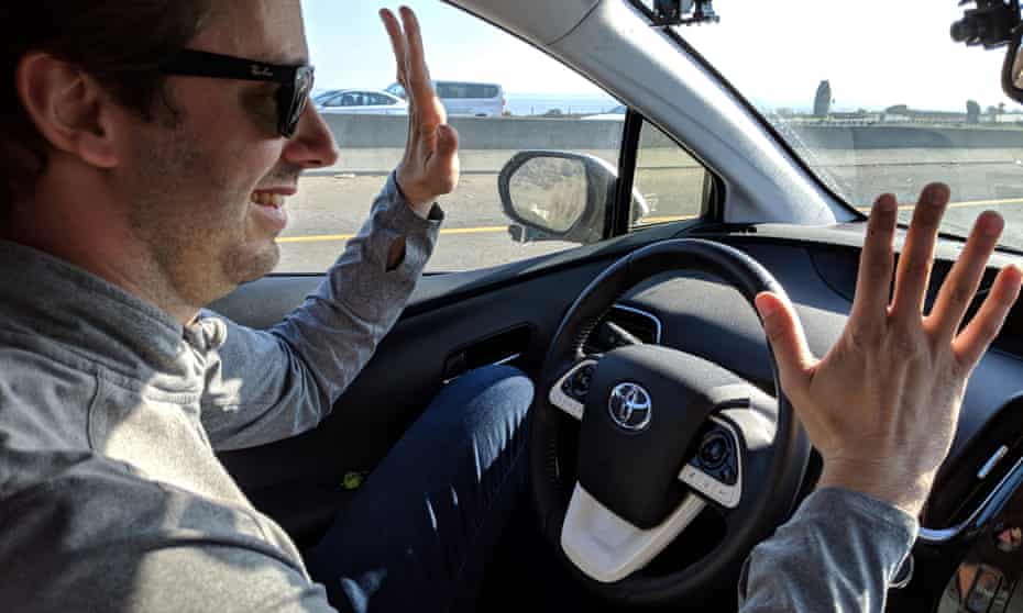 Anthony Levandowski demonstrates the capabilities of his advanced driver assistance system (ADAS) called Co-Pilot.