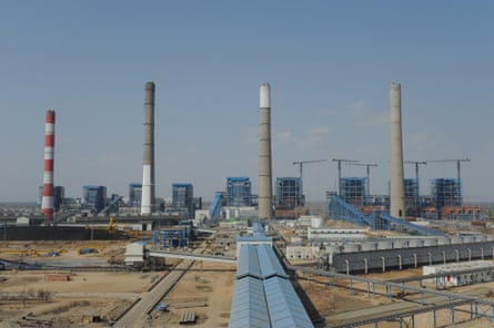 Adani Power company thermal power plant at Mundra, India.