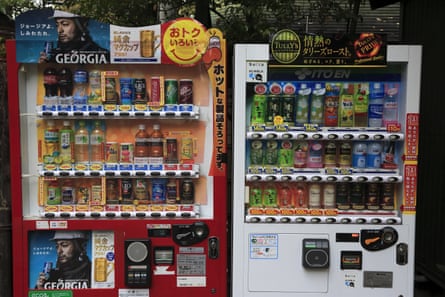 Vending machines for drinks on the street of Tokyo