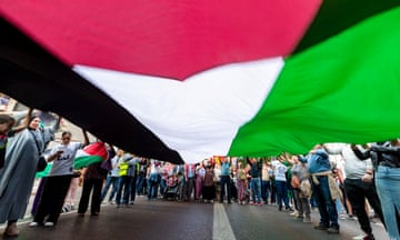 A demonstration in support of the Palestinian people in Murcia, Spain
