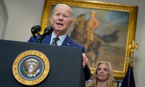 Joe Biden speaks about the February jobs at the White House on Friday.