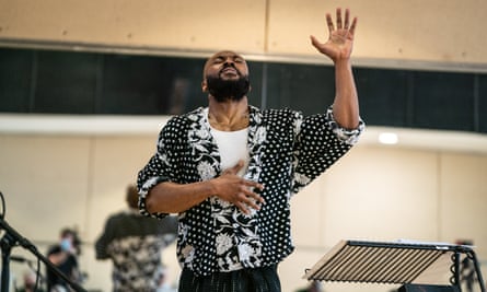 Arinzé Kene during rehearsals for Get Up, Stand Up! at the Lyric theatre.