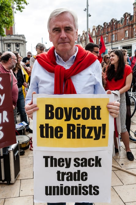 John McDonnell, Labour’s shadow chancellor, on the Ritzy picket line.