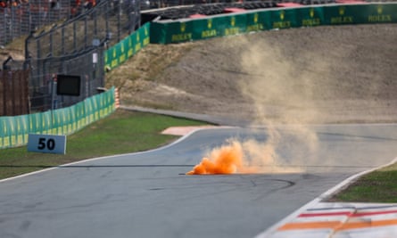 A flare was thrown on to the track, causes a delay during Q2