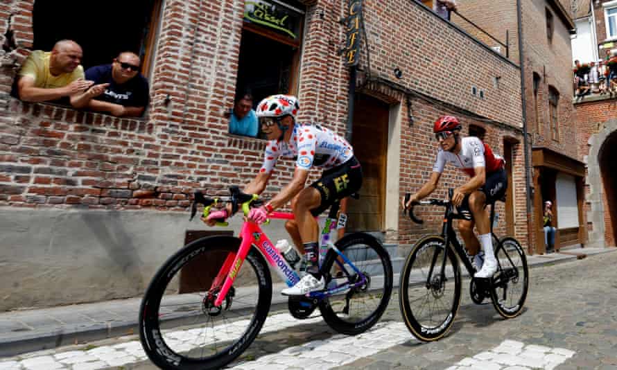 Easypost’s Magnus Cort Nielsen and Cofidis’ Anthony Perez in action