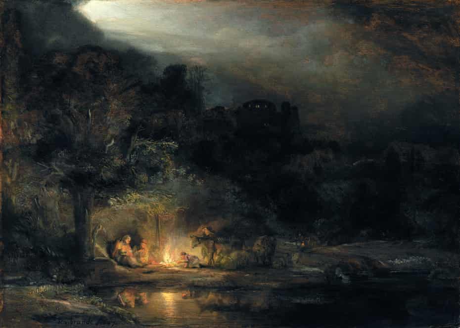Landscape With the Rest on the Flight into Egypt, 1647, by Rembrandt.