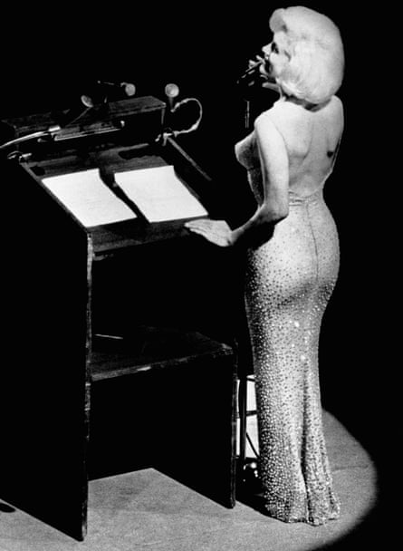 Marilyn Monroe in the gown, serenading JFK at Madison Square Garden