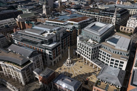 The offices of London Stock Exchange Group Plc, right, in Paternoster Square in the City of London.