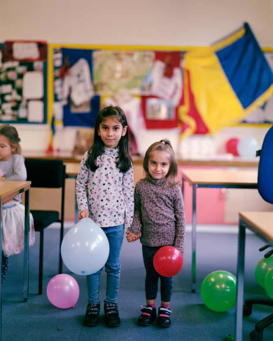 Daria, seven, and Alexandra, five, moved to the UK recently. Daria particularly enjoys art, Romanian stories and making puppet shows