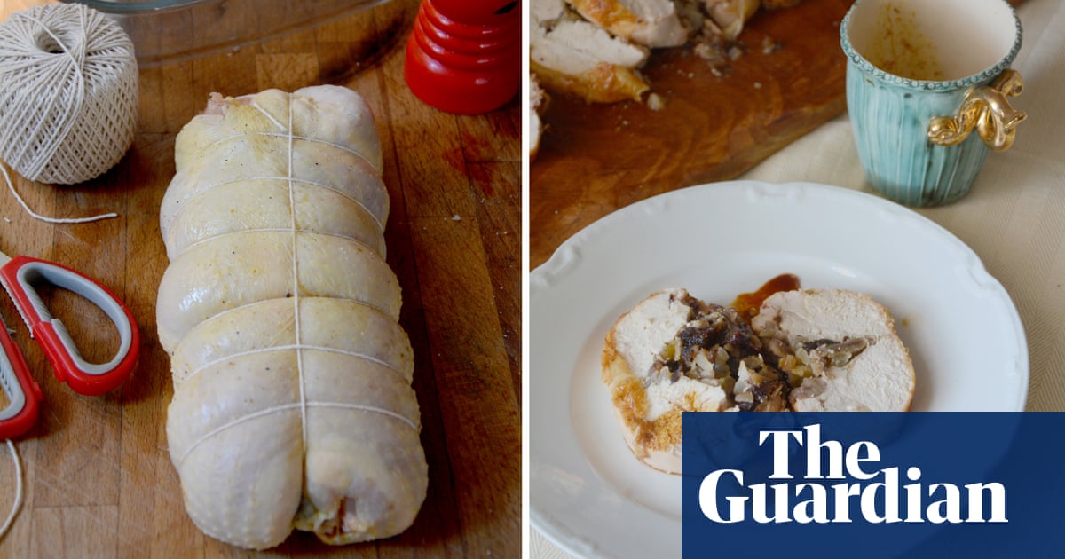 Rachel Roddy’s recipe for chicken stuffed with chestnut, apple, sage and onion