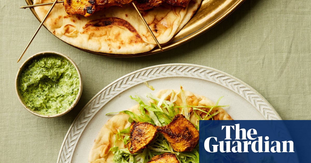 Rukmini Iyer's quick and easy recipe for tandoori chicken skewers with coriander chutney | Quick and easy