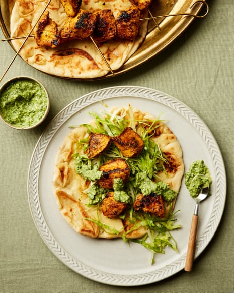 Rukmini Iyer's quick and easy recipe for tandoori chicken skewers