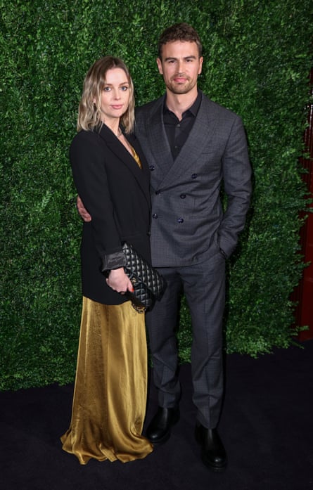 Theo James and wife Ruth Kearney at the Charles Finch x Chanel pre-Bafta dinner, 2023.