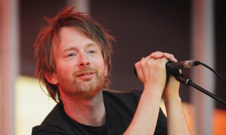 Thom Yorke of Radiohead performs during the first of two dates at London’s Victoria Park in support of In Rainbows, 24 June 2008.