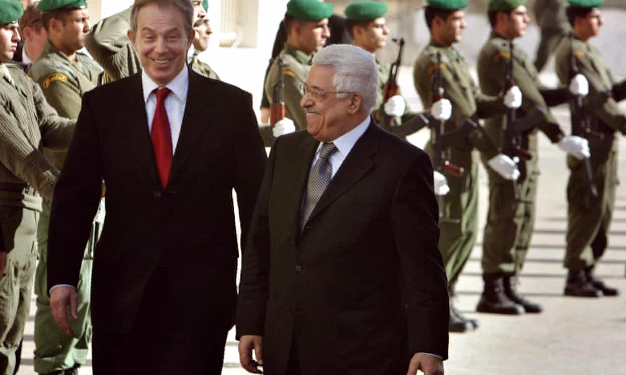 Tony Blair and then Palestinian president Mahmoud Abbas in 2006, as violence raged in Gaza between Hamas and Fatah.