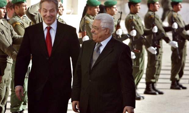 Tony Blair and then Palestinian president Mahmoud Abbas in 2006, as violence raged in Gaza between Hamas and Fatah.