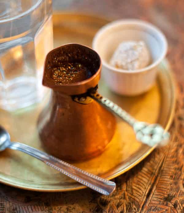 Break time: Turkish coffee, as served in a Sarajevo cafe.