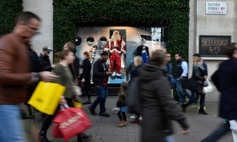 Christmas shoppers in Oxford Street, central London. 