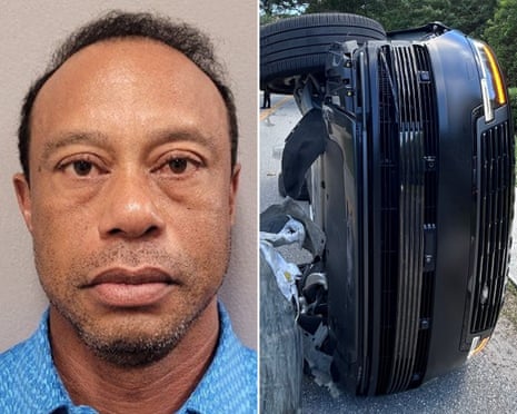 Tiger Woods released on bail hours after arrest at crash scene on suspicion of DUI | Tiger Woods | The Guardian