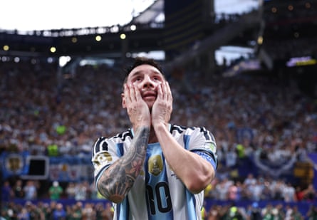 Argentina’s Lionel Messi after their 3-2 victory over Egypt at Atlanta Stadium.