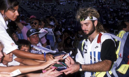 Halep’s doping ban is fall from grace but ruling bodies can make process fairer | Tennis 6 Andre Agassi signs autographs for fans at the US Open in 1990