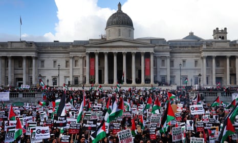 Protesters in London calling for a ceasefire in Gaza