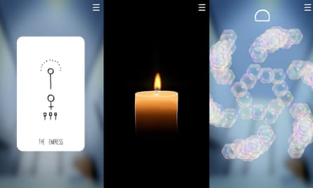 #SelfCare offers mini-games featuring tarot cards, candles and breathing.