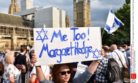 A protest outside the Houses of Parliament in July 2018 called on Labour to address antisemitism in the party.