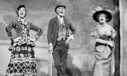 Bruce Forsyth with Julie Andrews, left, and Beryl Reid on stage at Brixton music hall.
