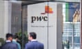 PricewaterhouseCoopers logo in an office.