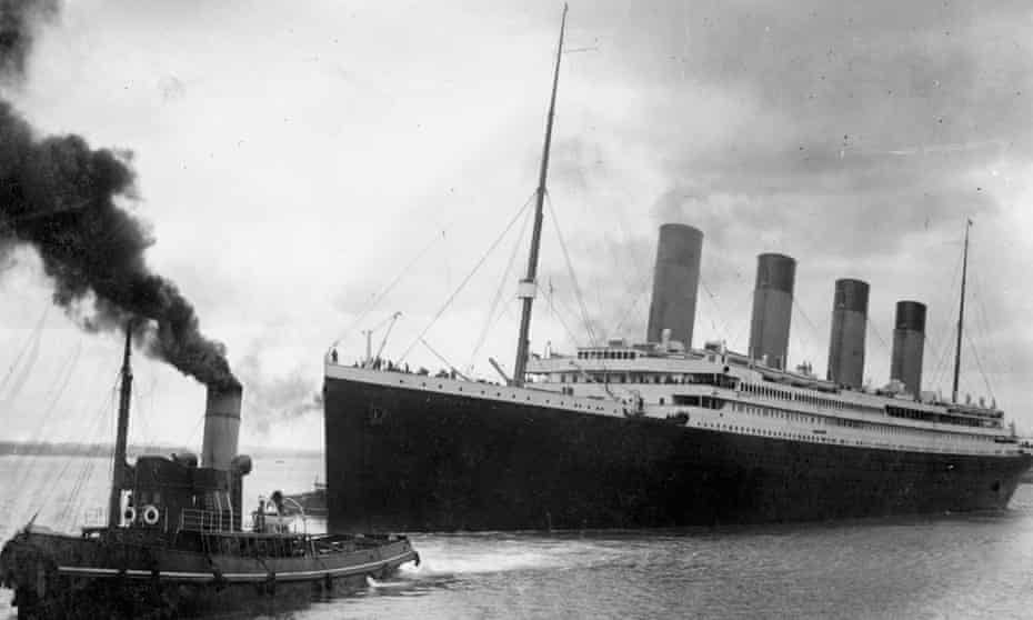 The Titanic leaving Southampton on her ill-fated maiden voyage 10 April, 1912. 