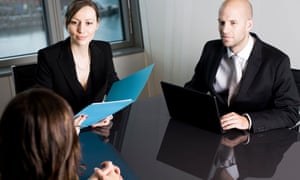 Young woman having a job interview