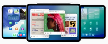 Screenshots of various features of the new iPadOS 26.