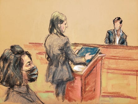 The prosecutor Alison Moe questions a witness, “Matt”, on Wednesday.