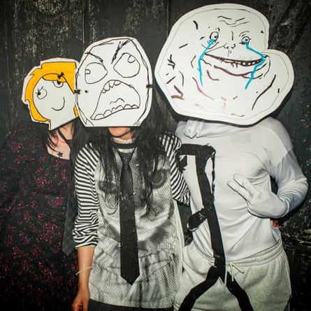 Meme-style masks on Pixelate punters.