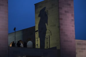 The Australian War Memorial during the dawn service in Canberra, Australia.