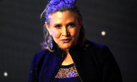 Carrie Fisher arriving at the European premiere of Star Wars, The Force Awakens in London in 2015.