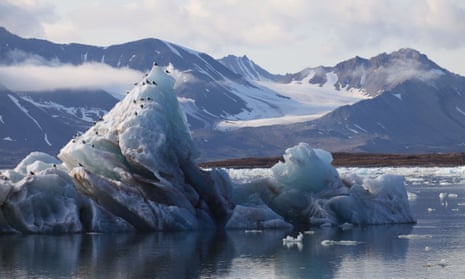 Arctic Glacier Ice Melting in Svalbard