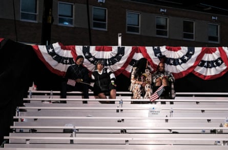 Supporters of Democratic presidential candidate Kamala Harris at Howard University, on Tuesday night.