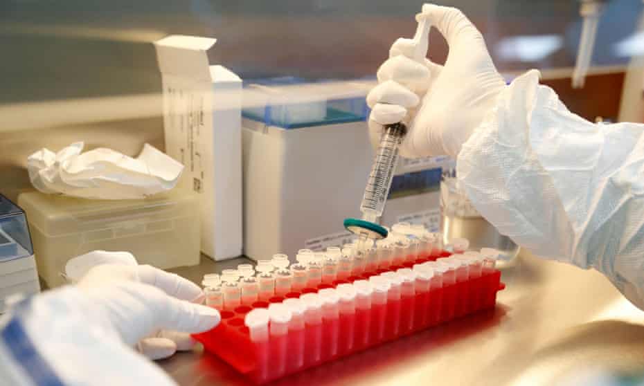 A scientist filters out samples during the research and development of a vaccine against the coronavirus disease (Covid-19) at a laboratory in St Petersburg, Russia.