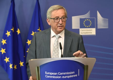 European Commission President Jean-Claude Juncker speaks during a joint press conference with NATO Secretary General after a meeting on June 16, 2015 at EU headquarters in Brussels. AFP PHOTO / JOHN THYSJOHN THYS/AFP/Getty Images