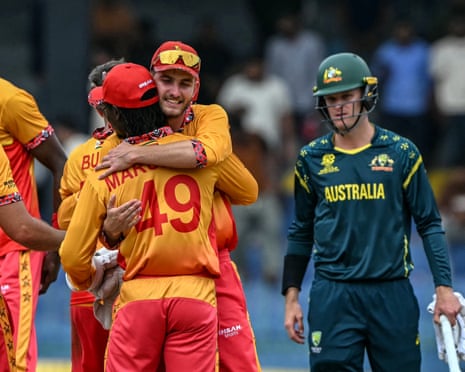 Australia's T20 World Cup campaign on brink of collapse after shock defeat to Zimbabwe | T20 World Cup 2026 | The Guardian