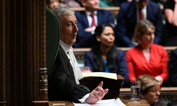 The Speaker of the House of Commons, Lindsay Hoyle, during in parliament