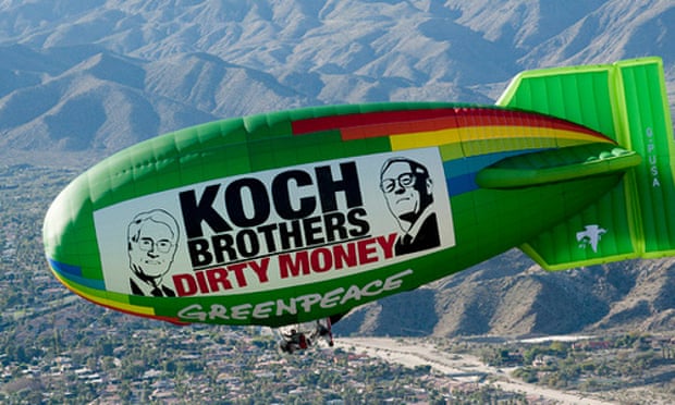 A Greenpeace airship flies over Rancho Mirage, California in January 2011.