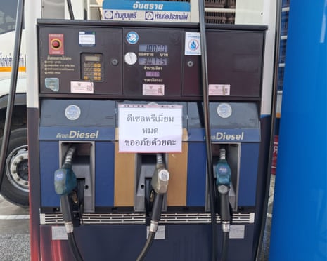 A petrol station in Ayutthaya, central Thailand, where premium diesel had run out in late March amid the Iran war