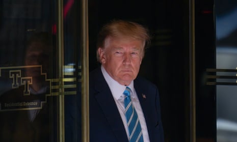 Donald Trump leaves Trump Tower in New York City on 31 May 2023.
