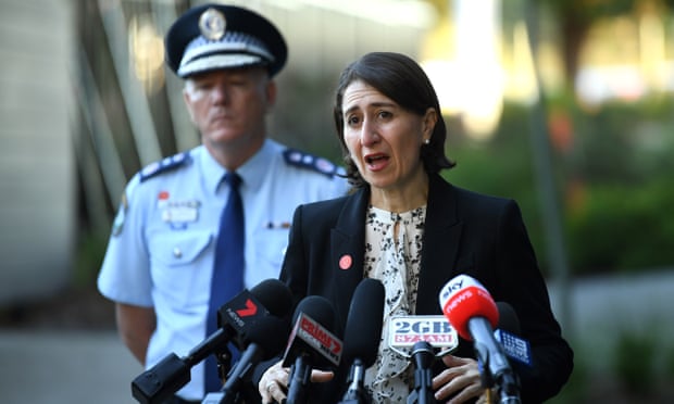 NSW premier Gladys Berejiklian with police commissioner Mick Fuller